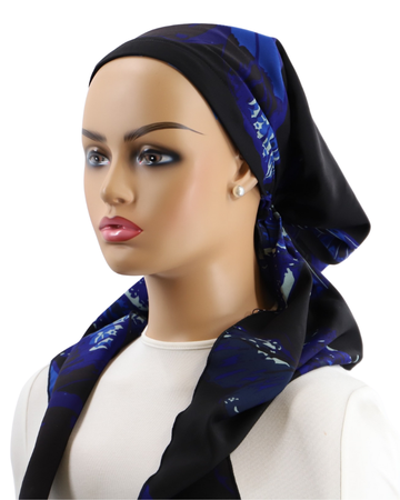 Ahead IT8005 Royal Blue Britannica Israeli Style Long Tails Pre-Tied Bandanna Myselflingerie.com